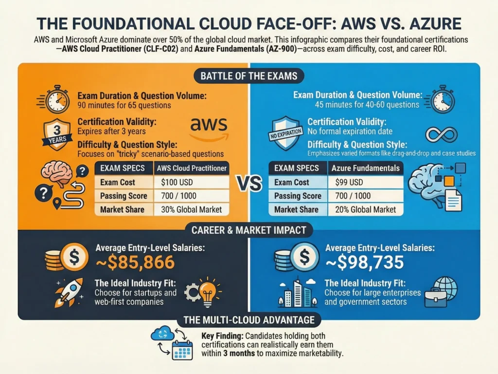 AWS Cloud Practitioner vs Azure Fundamentals comparison guide